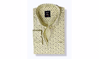Black & White Men Yellow Self Designed Slim Fit Formal Shirt