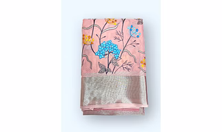Pink Linen Tissue Silk Saree