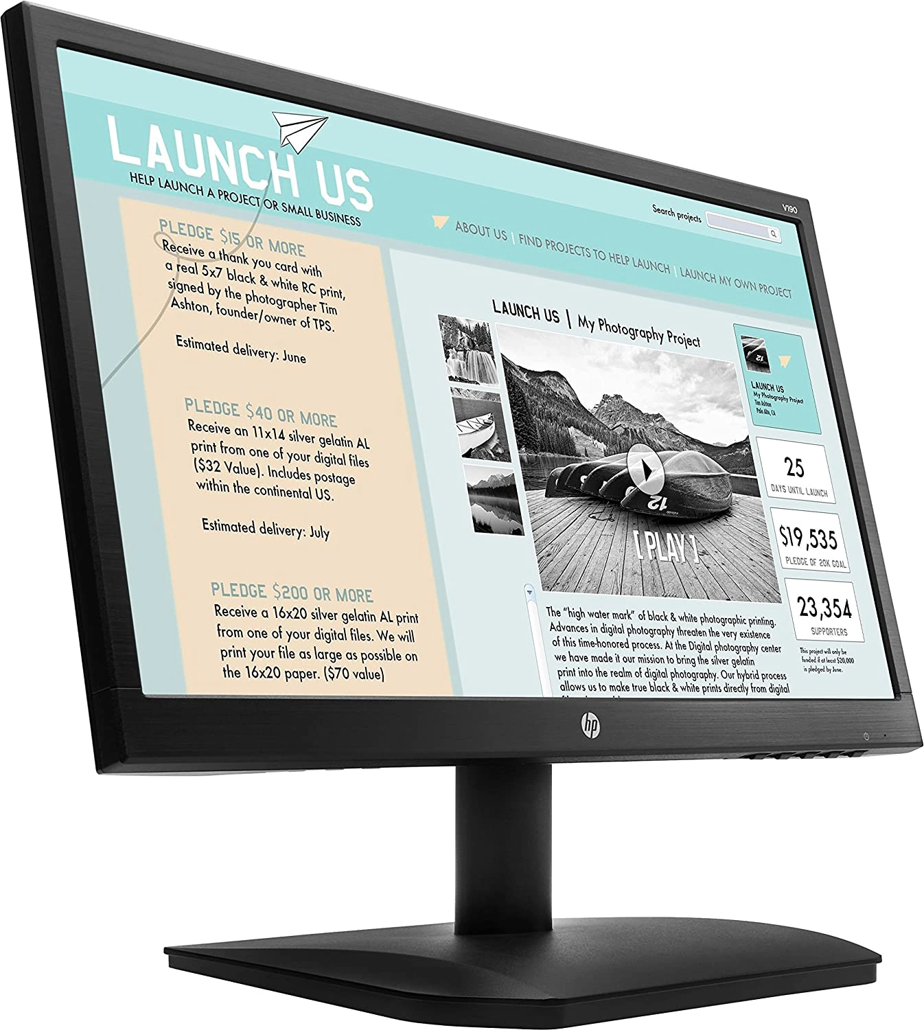 HP V190 18.5-inch LED Backlit Monitor-1