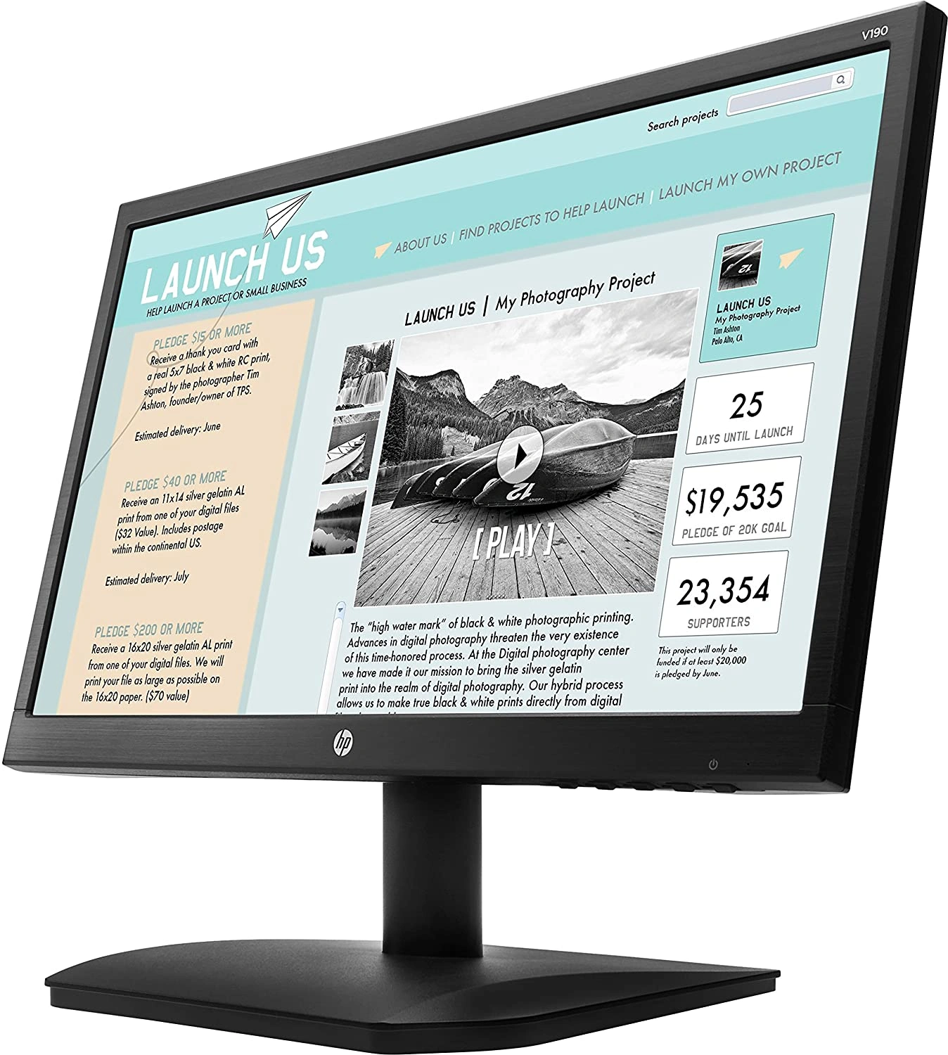 HP V190 18.5-inch LED Backlit Monitor-2