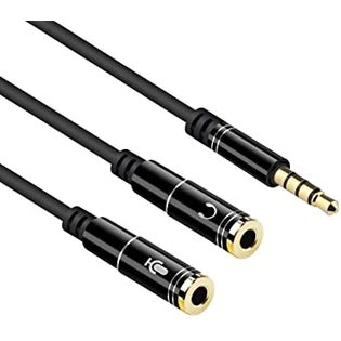 30 cm 3.5 mm Stereo Jack 1 Male to 2 Female Headphone Audio Y Splitter Cable (Black)