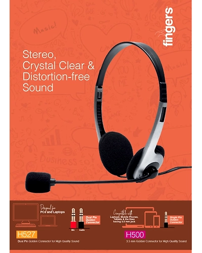 FINGERS H527  Wired HEAD PHONE    2  JECK PIN-100