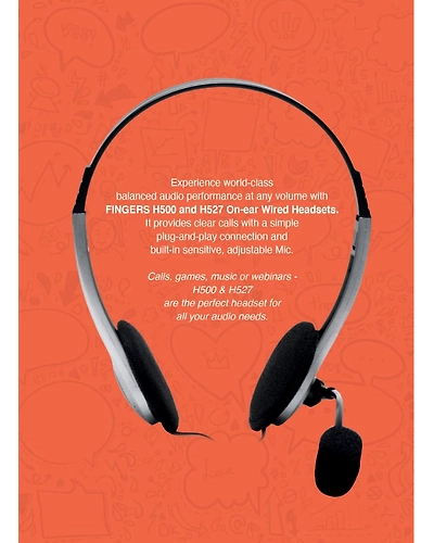 FINGERS H527  Wired HEAD PHONE    2  JECK PIN-1