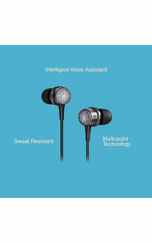 FINGERS Cozy Wireless in-Ear Bluetooth Neckband Earphones with 40-Hour Playtime, Magnetic Earbuds, 10 mm Drivers, Type-C Fast Charging, Dual Pairing, Made in India (Classic Black + Dark Silver)