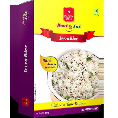 DAIVYA AAHAR'S HEAT &amp; EAT-JEERA RICE 250GM(MRP-75)-D11IR01D03JEE001