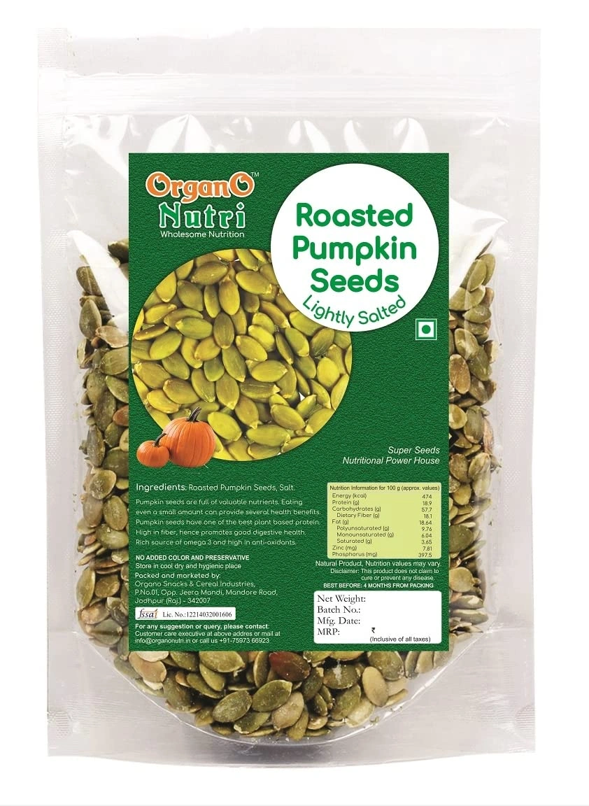 OrganoNutri Roasted Pumpkin Seeds - Lightly Salted (400g)-OSCIS075