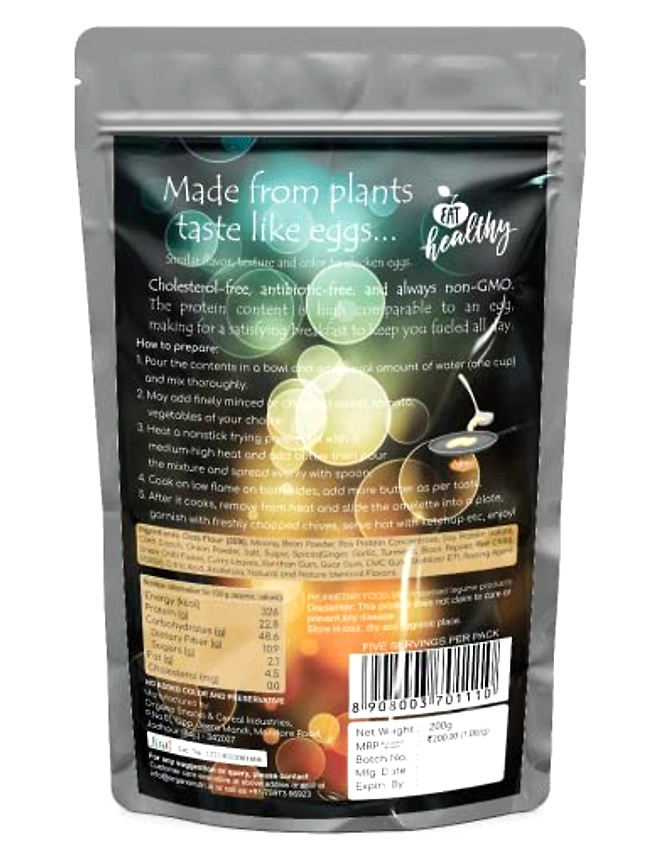 Oats Omelette Mix - Vegan | High Protein | Pancake Alternative | 400g: Pack of2, 200g Each-1