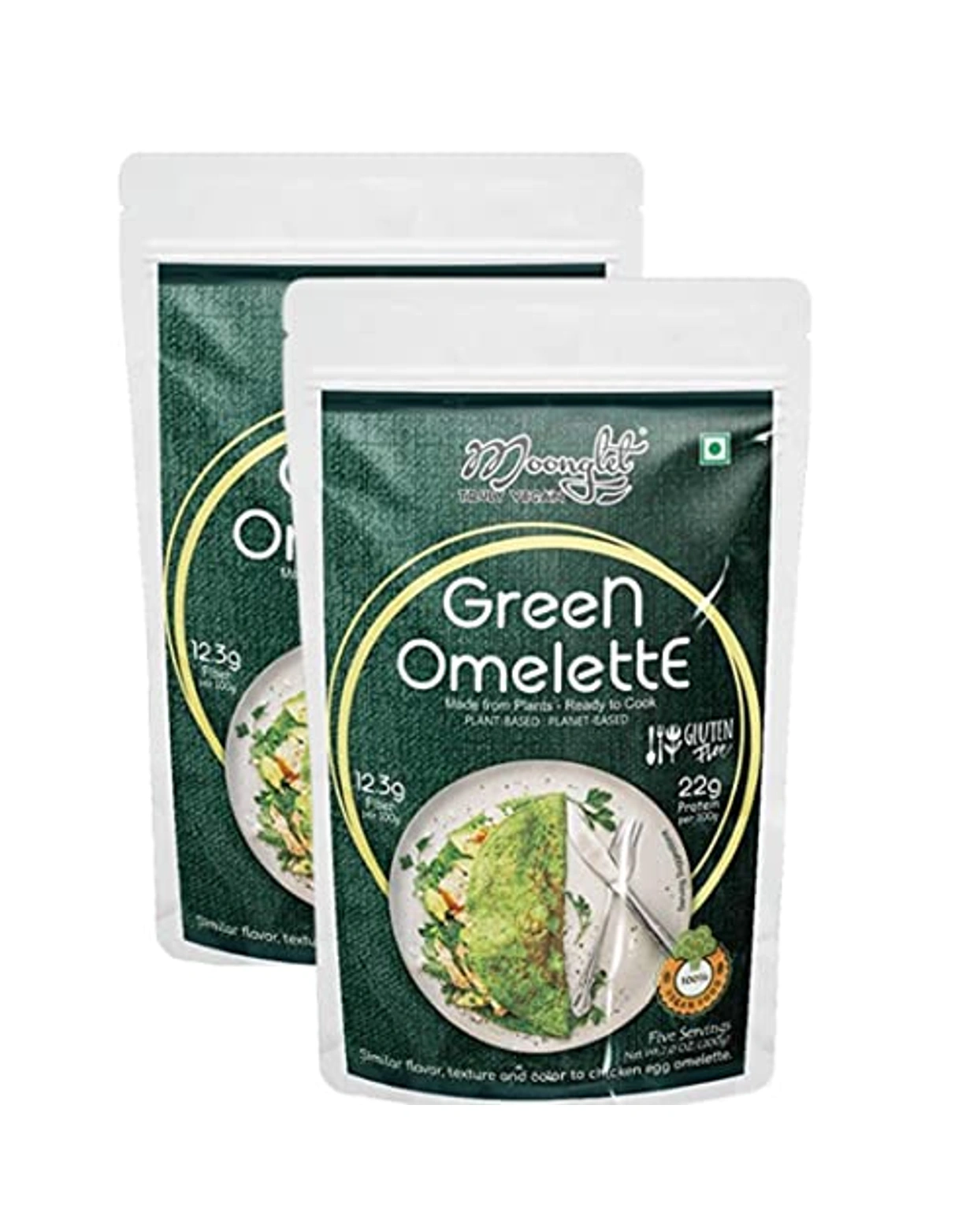 Green Omelette (Zero Egg Green Omelette) - Pancake Alternative - 400g: Pack  of 2, 200g Each, Nutritious and Plant-Based Breakfast