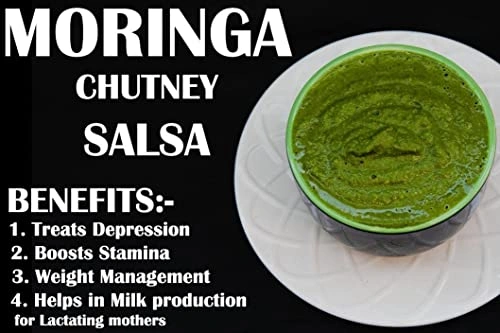 Moonglet - Instant Moringa Leaves (Drumstick Plant Leaves) Chutney | 300g (3 Packs of 100g Each) | Superfood Freen Chutney | Add 2 Times Warm Water to Prepare-3