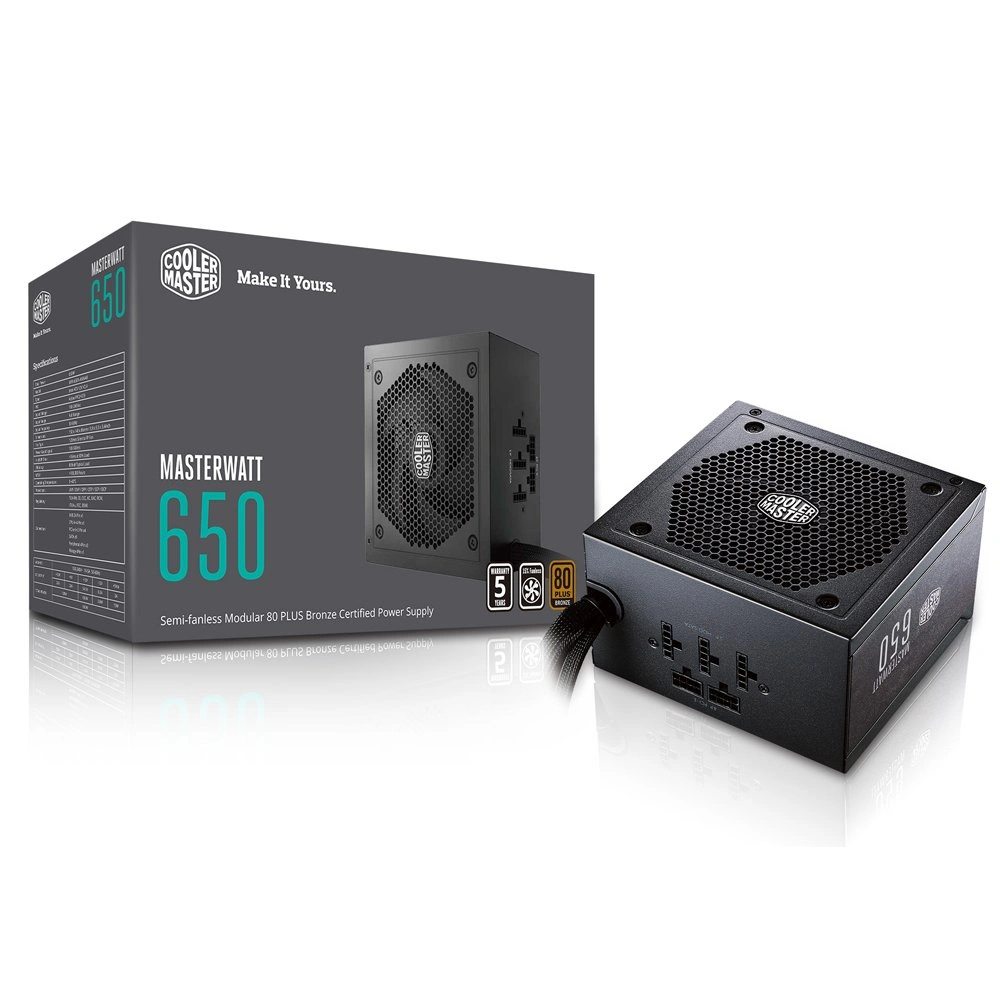 Coolermaster MASTERWATT 650W Semi-Modular SMPS-CM-650W-BRONZE-SEMI