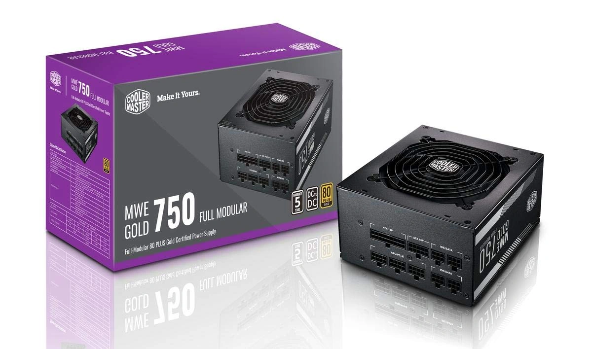 Coolermaster MWE 750W Gold Full Modular SMPS-CM-750-GOLD-FULL