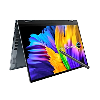 ASUS Zenbook 14 Flip OLED (2022) - UP5401ZA-KN501WS, 14&quot; (35.56 cms) 2.8K OLED 16:10 90Hz Touch, Core i5-12500H 12th Gen, 2-in-1 Laptop (16GB/512GB SSD/Iris Xe Graphics/Win 11/Office 2021/Grey/1.4 kg)-UP5401ZA-KN501WS
