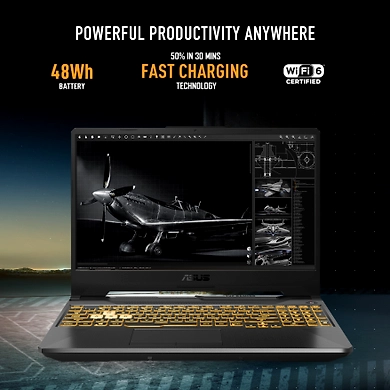 ASUS TUF Gaming A15, Gaming Laptop, AMD Ryzen 7 7435HS, RTX 2050 GPU (16GB/512GB/39.62 cms (15.6) FHD/Windows 11 Home) FA566NFR-HN045WS-2