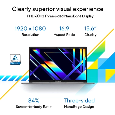 ASUS Vivobook 15, light weight laptop, 12th Gen Intel Core i3-1215U (8GB/512GB/Intel UHD Grph/39.62 cms (15.6) FHD/Win 11 Home) X1504ZA-NJ322WS-1