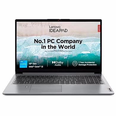 Lenovo IdeaPad 1 Intel Core i3-1315U 15.6 inch (38.5cm) FHD Laptop (8GB RAM/512GB SSD/Windows 11/Office Home 2024/1Year ADP Free/3 Month Game Pass/Grey/1.6Kg), 83B40004IN-83B40004IN