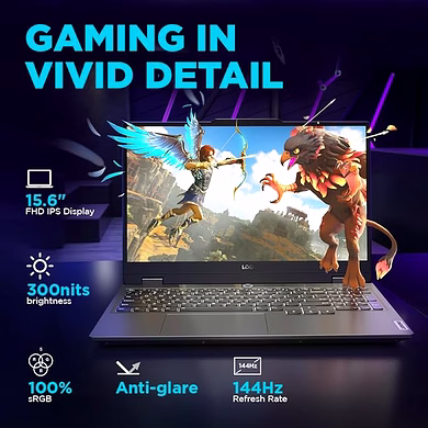 Lenovo LOQ 2024, 12th Gen Intel Core i5 12450HX, RTX 3050-6GB, 16GB RAM, 512GB SSD, FHD, 15.6"/39.6cm, 144Hz, Windows 11, Office 2024, Grey, 2.4Kg, 83GS00PJIN, 3 Mon. Game Pass, Gaming Laptop-2