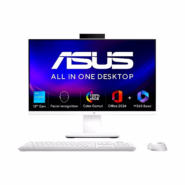 asus aio, all in one pc, intel core i3-1315u (8gb/512gb/intel graphics/60.45 cms (23.8) fhd/windows 11 home/office home 2024 + m365 basic (1 year validity)*) v440vab-kwpc001ws