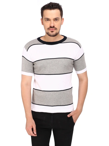 268 BCE Men's Knitted Cotton Round Neck T-Shirt-0X-JCP2-RECC