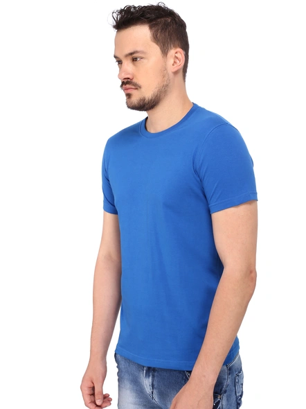 268 BCE Men's Plain Regular Fit T-Shirt (Pack of 2, Blue)-Blue-M-3