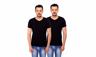 268 BCE Men's Plain Regular Fit T-Shirt (Pack of 2, Black)