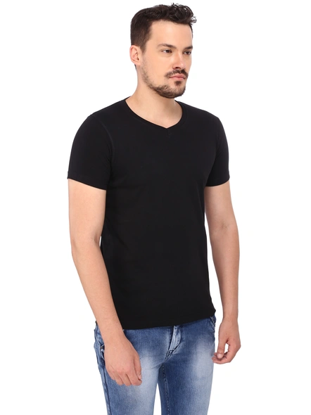 268 BCE Men's Plain Regular Fit T-Shirt (Pack of 2, Black)-Black-M-3