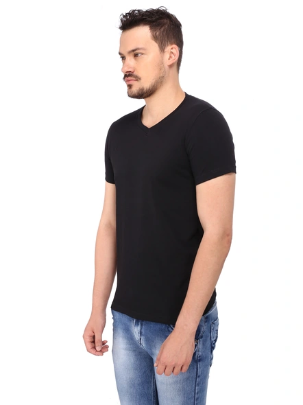 268 BCE Men's Plain Regular Fit T-Shirt (Pack of 2, Black)-Black-M-4