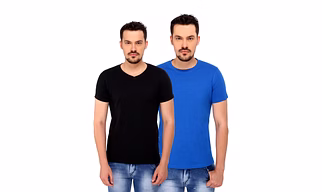 268 BCE Men's Plain Regular Fit T-Shirt (Combo Pack, Black & Blue)