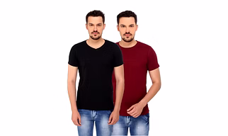 268 BCE Men's Plain Regular Fit T-Shirt (Combo Pack, Black & Maroon)