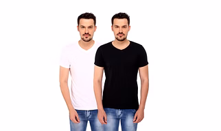 268 BCE Men's Plain Regular Fit T-Shirt (Combo Pack, Black & White)