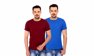 268 BCE Men's Plain Regular Fit T-Shirt (Combo Pack, Maroon & Blue)