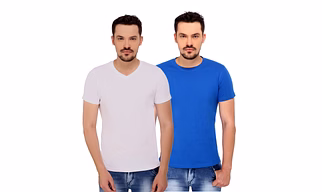 268 BCE Men's Plain Regular Fit T-Shirt (Combo Pack, White & Blue)