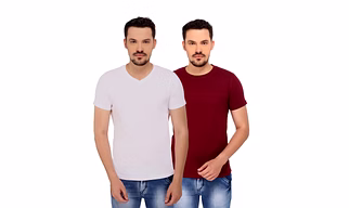 268 BCE Men's Plain Regular Fit T-Shirt (Combo Pack, White & Maroon)