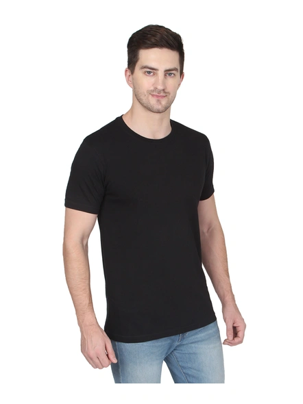 268 BCE Men Black Round Neck Cotton Tshirt Regular Fit-Black-L-3