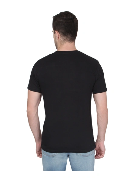 268 BCE Men Black Round Neck Cotton Tshirt Regular Fit-Black-XL-4