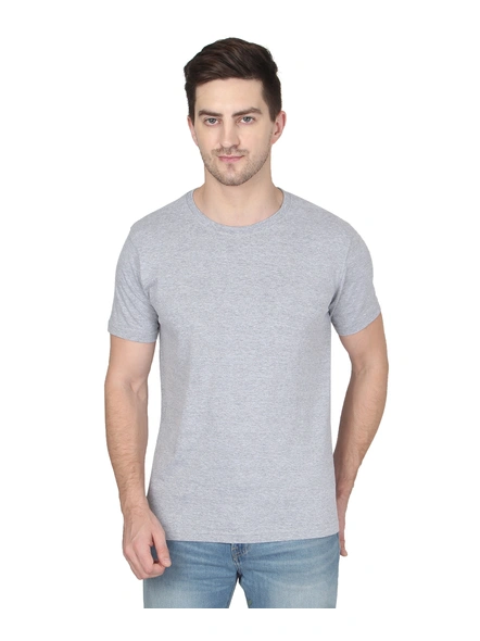 268 BCE Men Grey Round Neck Cotton Tshirt Regular Fit-Grey-L-1