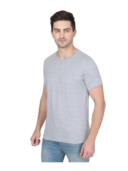 268 BCE Men Grey Round Neck Cotton Tshirt Regular Fit-Grey-L-2