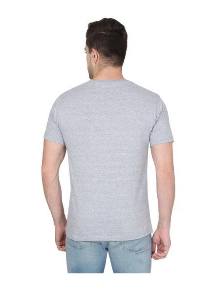 268 BCE Men Grey Round Neck Cotton Tshirt Regular Fit-Grey-L-4