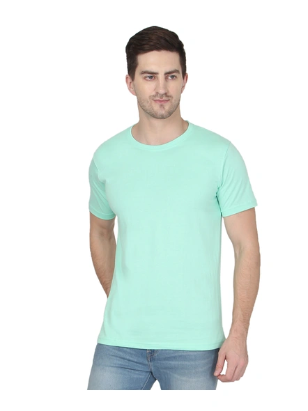 268 BCE Men Mint Green Round Neck Cotton Tshirt Regular Fit-Mint Green-L-1