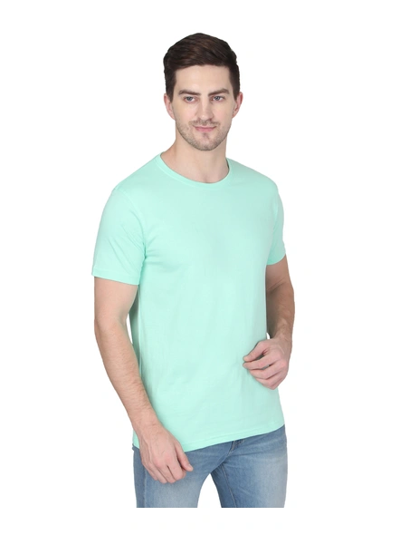 268 BCE Men Mint Green Round Neck Cotton Tshirt Regular Fit-Mint Green-M-3