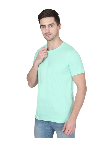 268 BCE Men Mint Green Round Neck Cotton Tshirt Regular Fit-Mint Green-XL-2