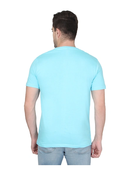 268 BCE Men Sky Blue Round Neck Cotton Tshirt Regular Fit-Sky Blue-XL-4