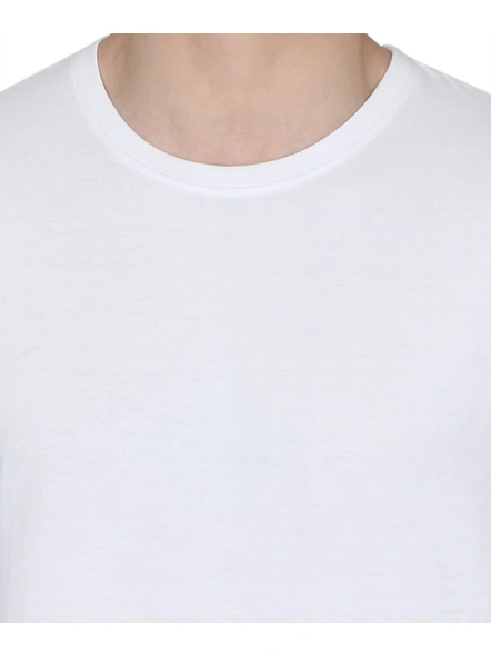 268 BCE Men White Round Neck Cotton Tshirt Regular Fit-White-M-5