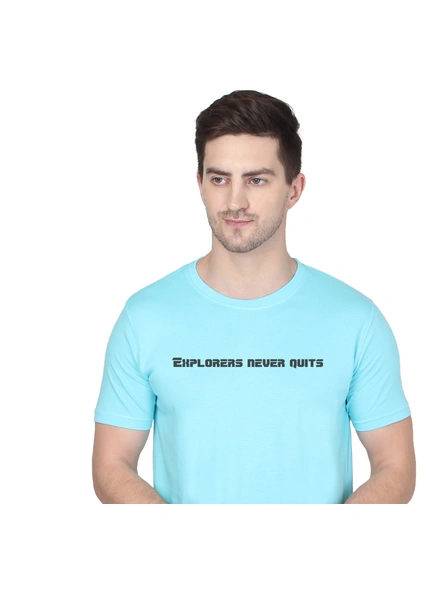 268 BCE Explorer Never Quits Printed Men Round Neck Sky Blue T-shirt-Sky Blue-M-1