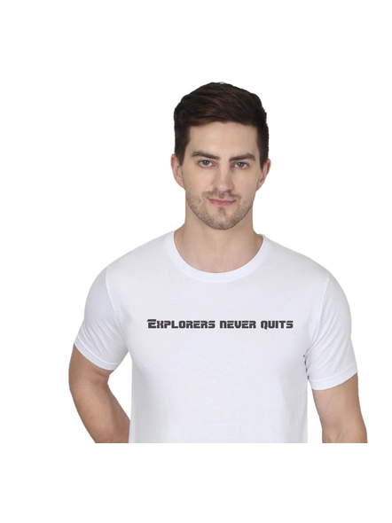 268 BCE Explorer Never Quits Printed Men Round Neck White T-shirt-White-S-1