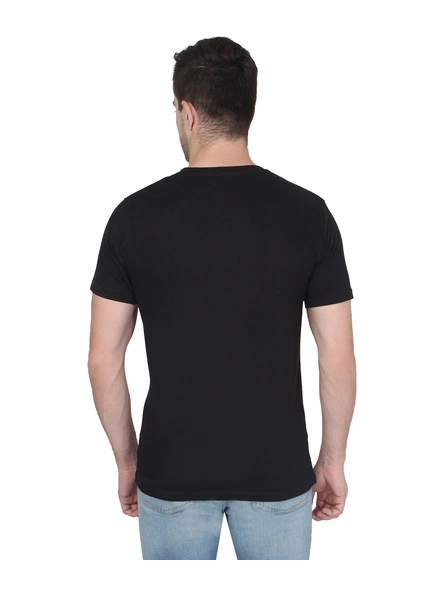268 BCE Believe It Printed Men Round Neck Black T-shirt-Black-L-2