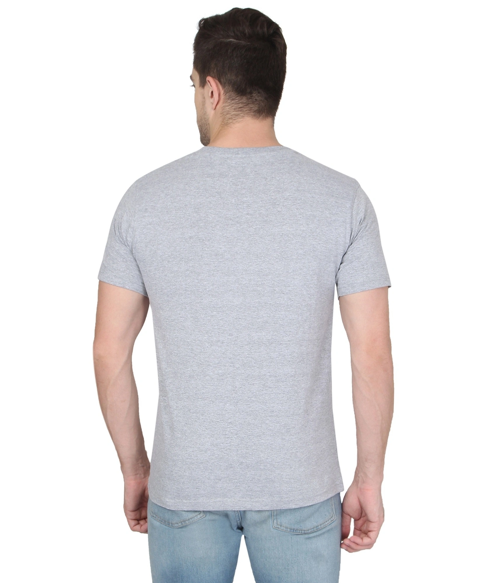 268 BCE Believe It Printed Men Round Neck Grey T-shirt-Grey-XL-2