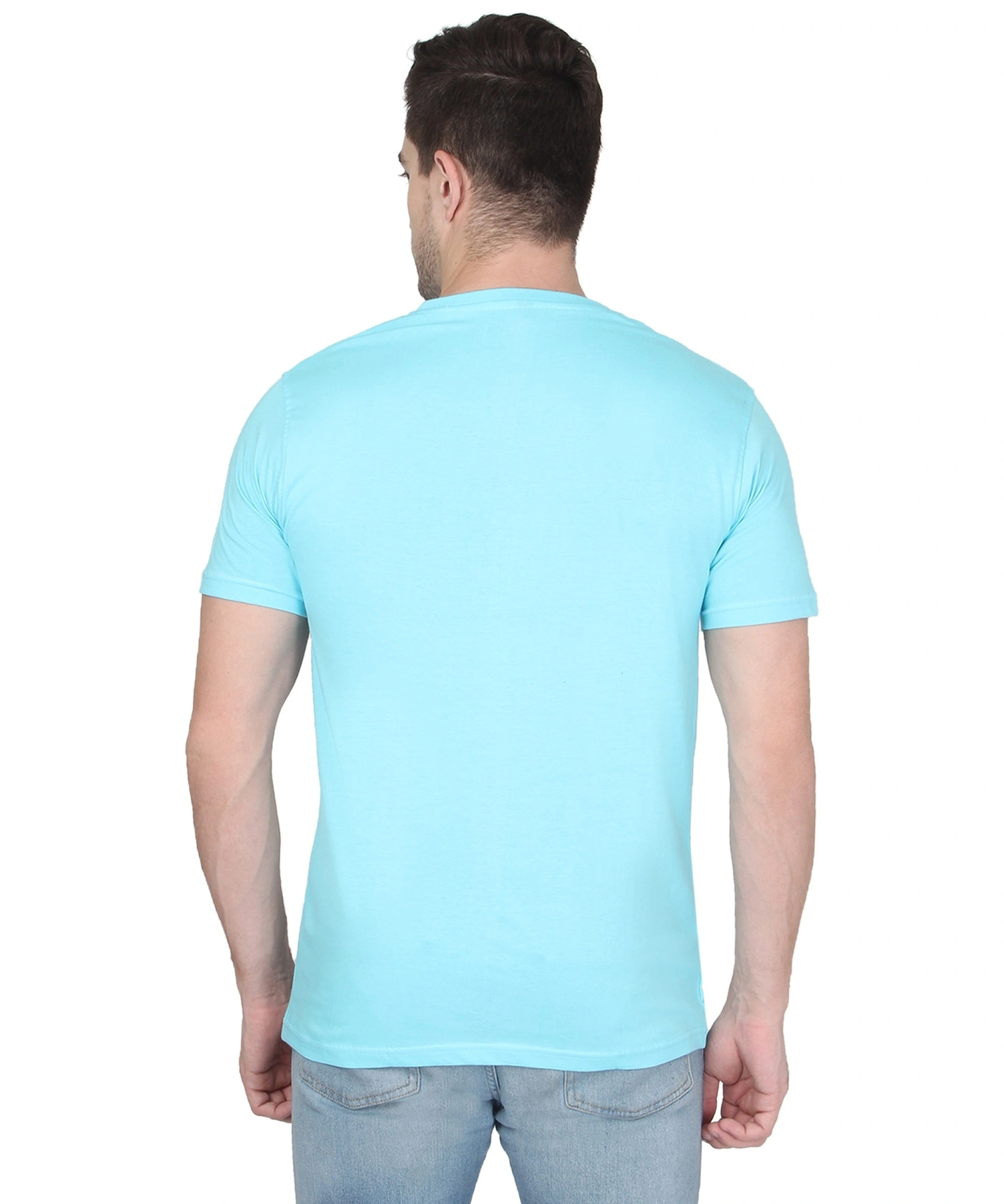 268 BCE Believe It Printed Men Round Neck Sky Blue T-shirt-Sky Blue-M-2