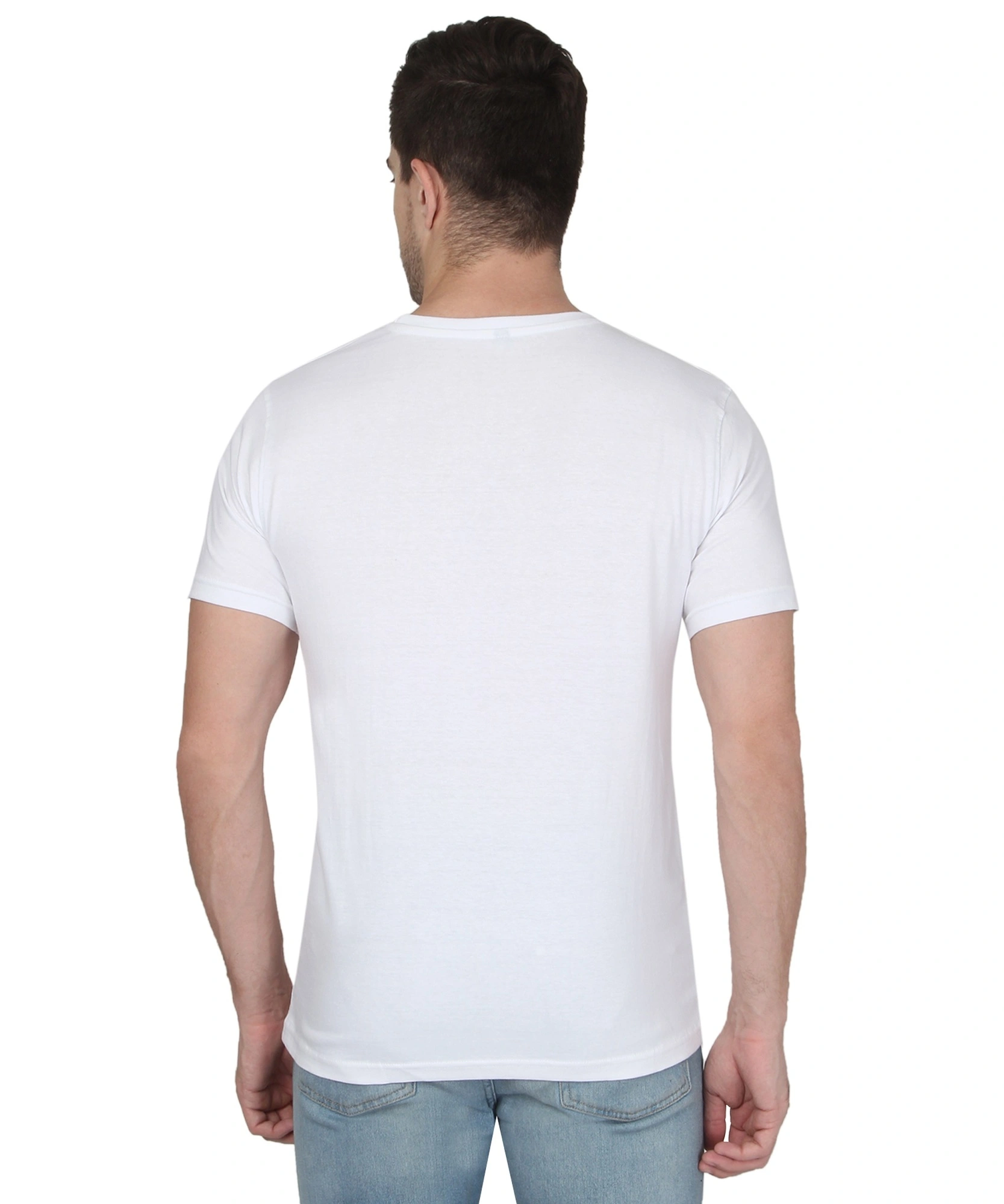 268 BCE Believe It Printed Men Round Neck White T-shirt-White-L-2