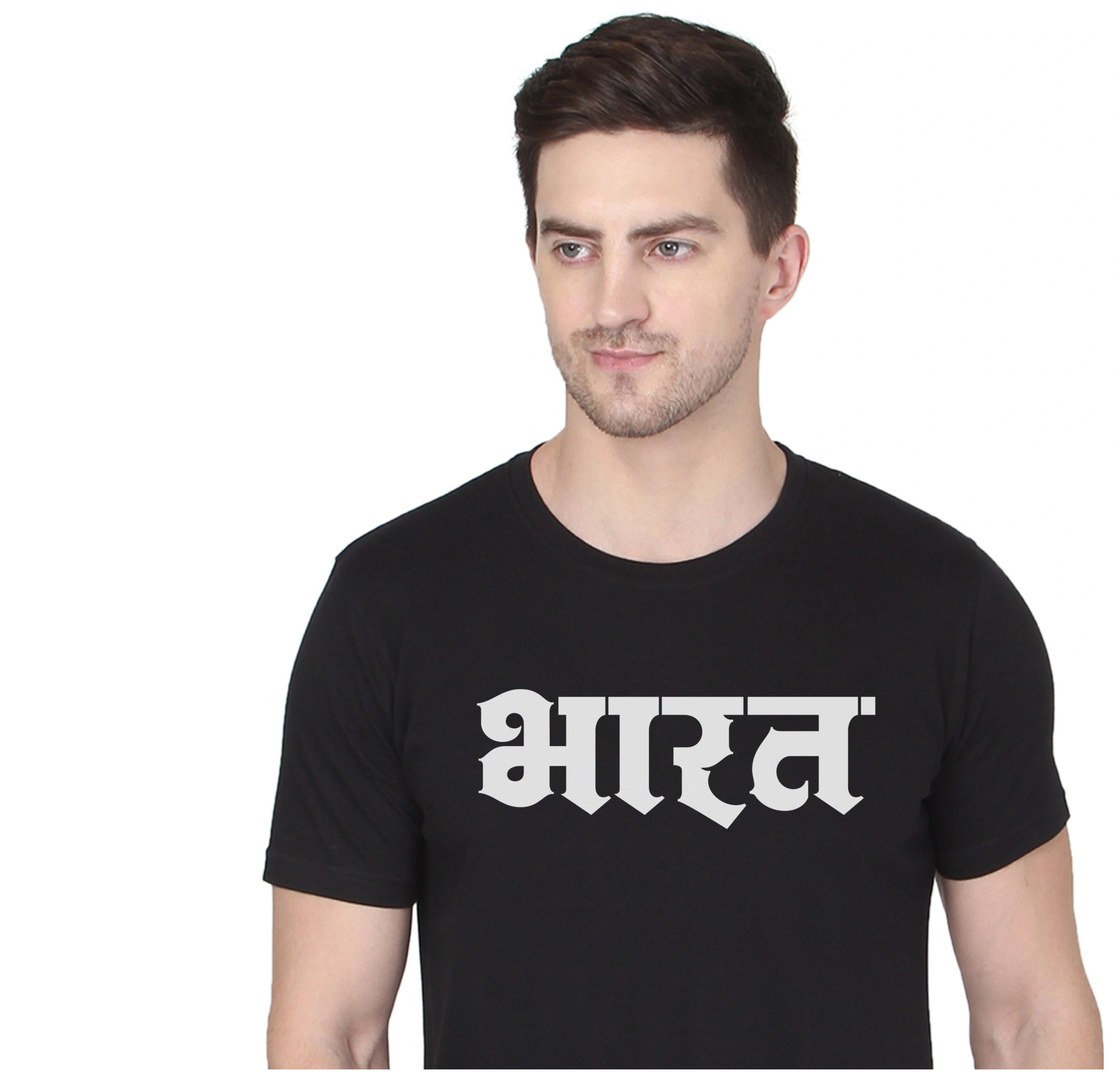 268 BCE Bharat Printed Men Round Neck Black T-shirt-Black-L-1