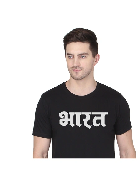 268 BCE Bharat Printed Men Round Neck Black T-shirt-Black-S-1
